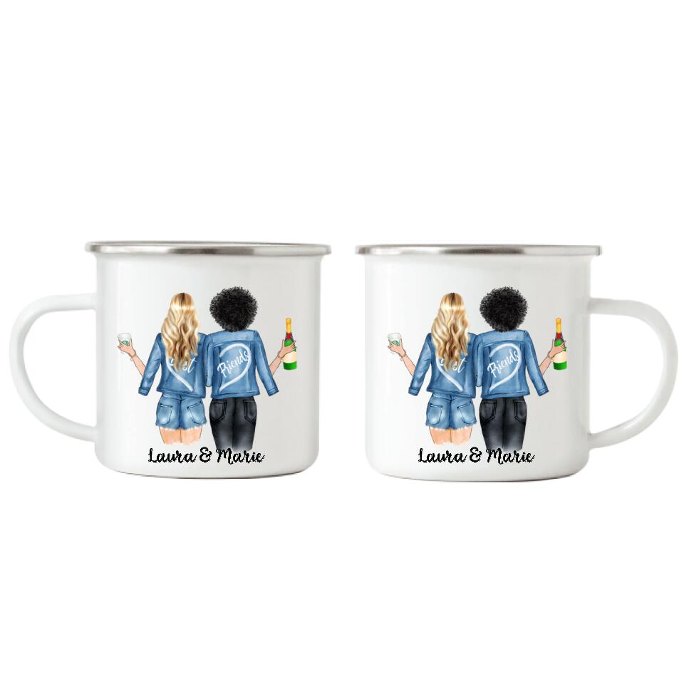 Beste Freundinnen Emaille-Tasse - F02