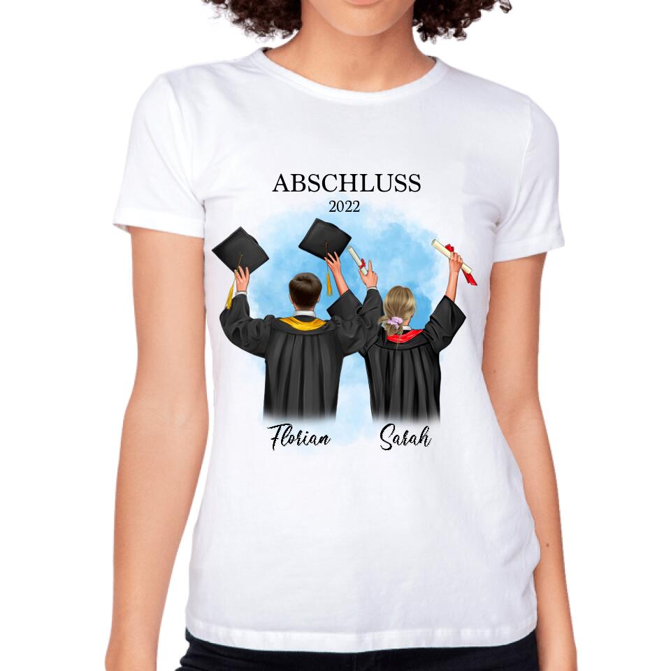 Abschluss T-Shirt Freunde Mann & Frau - Personalisiert - A24