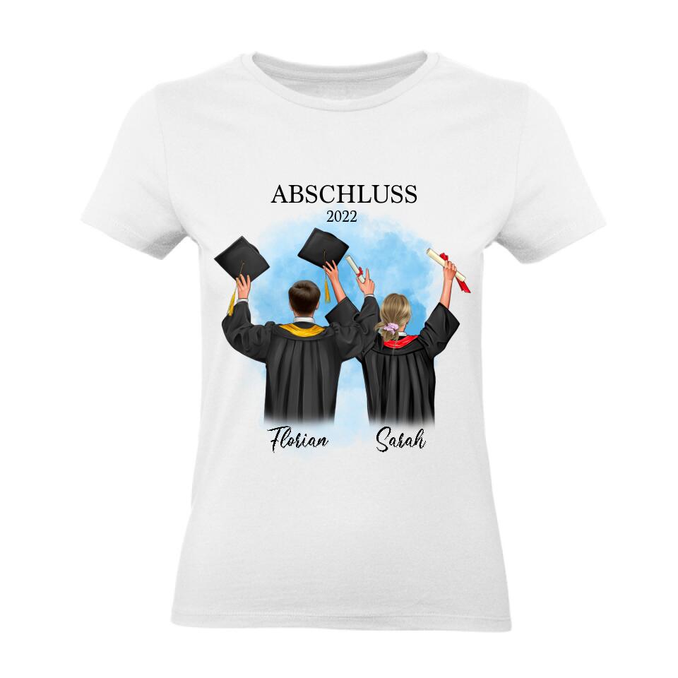 Abschluss T-Shirt Freunde Mann & Frau - Personalisiert - A24