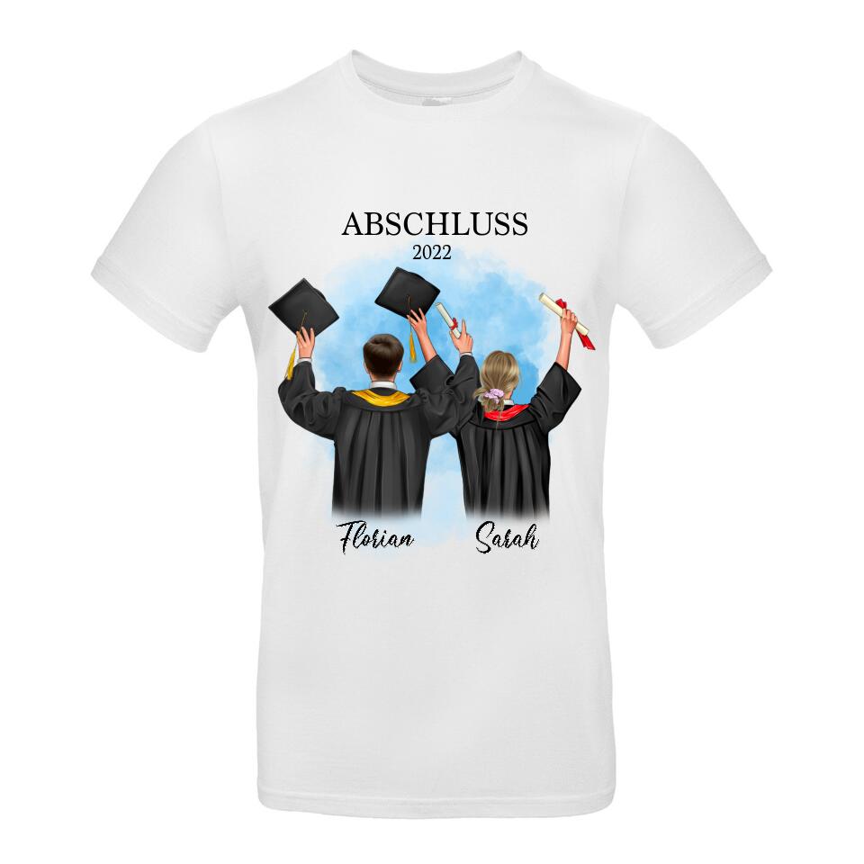 Abschluss T-Shirt Freunde Mann & Frau - Personalisiert - A24