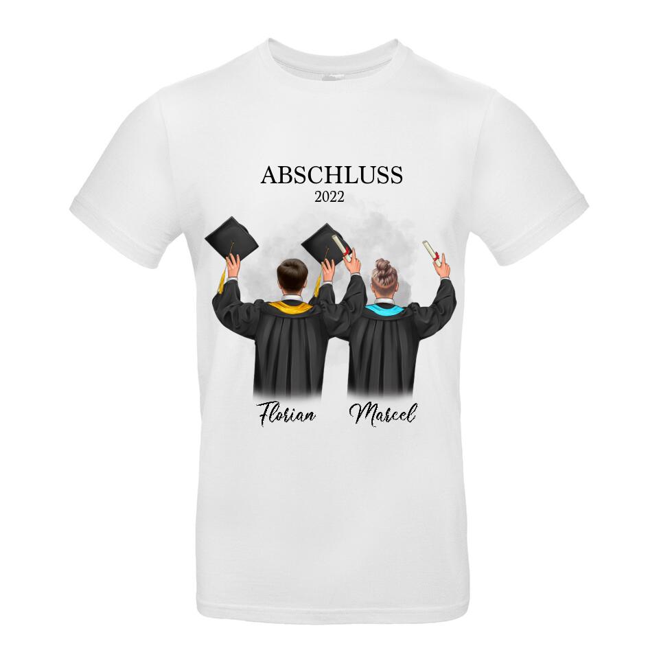 Abschluss T-Shirt Freunde Mann & Mann - Personalisiert - A25