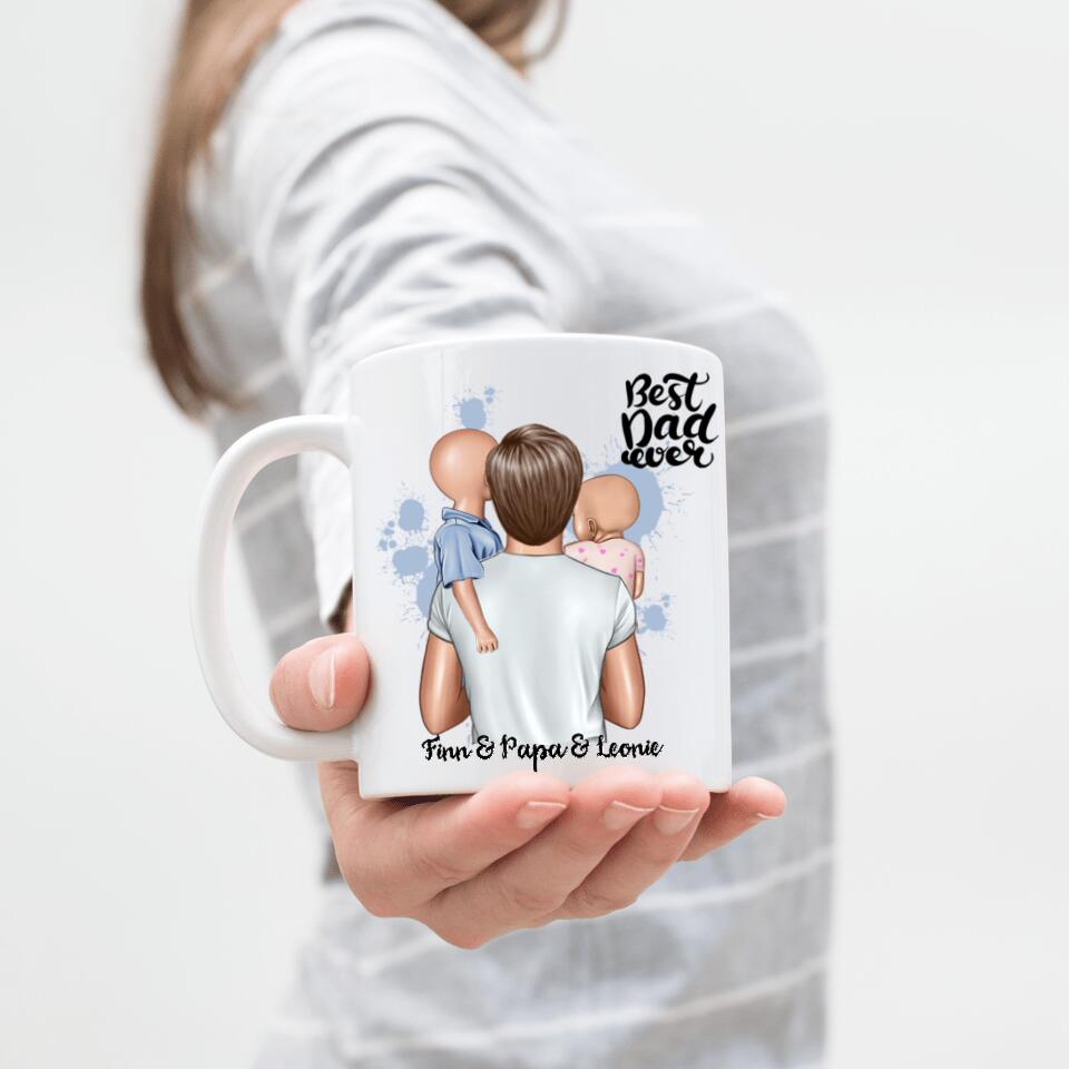 Vater & Kinder Tasse - Personalisiert - V01