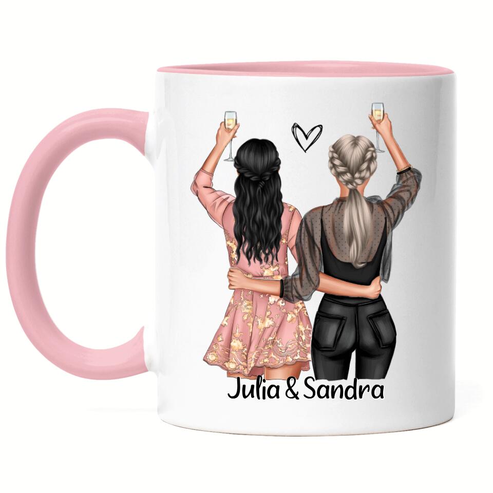 Beste Freundinnen Tasse - Personalisiert - F23