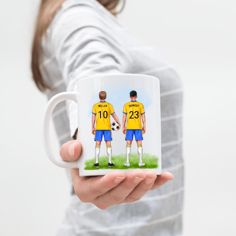 Fußballer Freunde Tasse - Personalisiert - I01