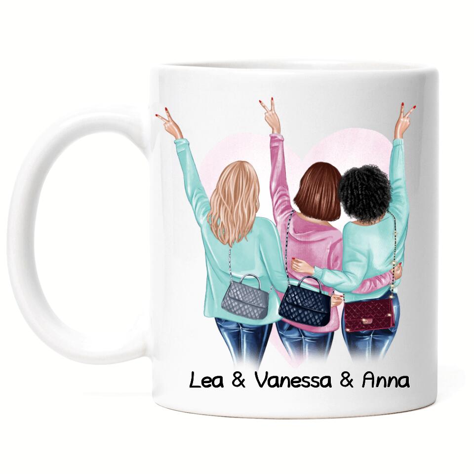 Freundinnen Tasse Drei Freundinnen - Personalisiert - F24