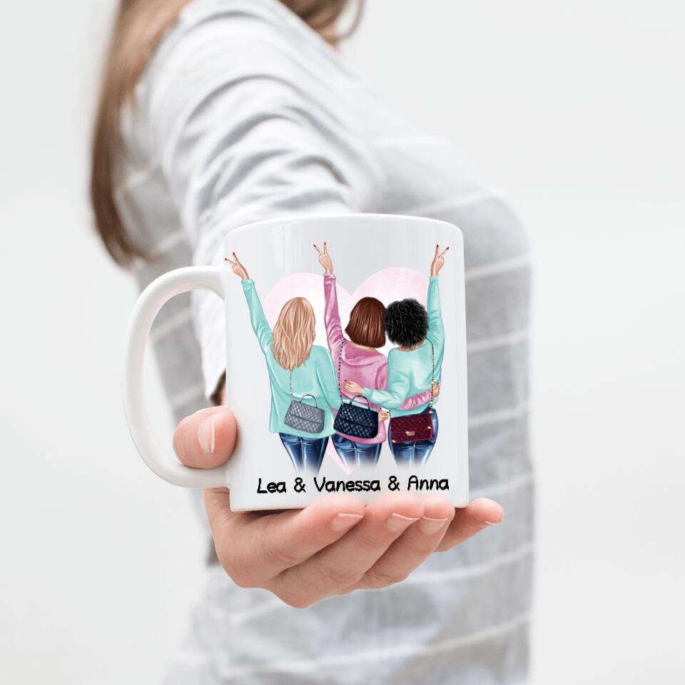 Freundinnen Tasse Drei Freundinnen - Personalisiert - F24