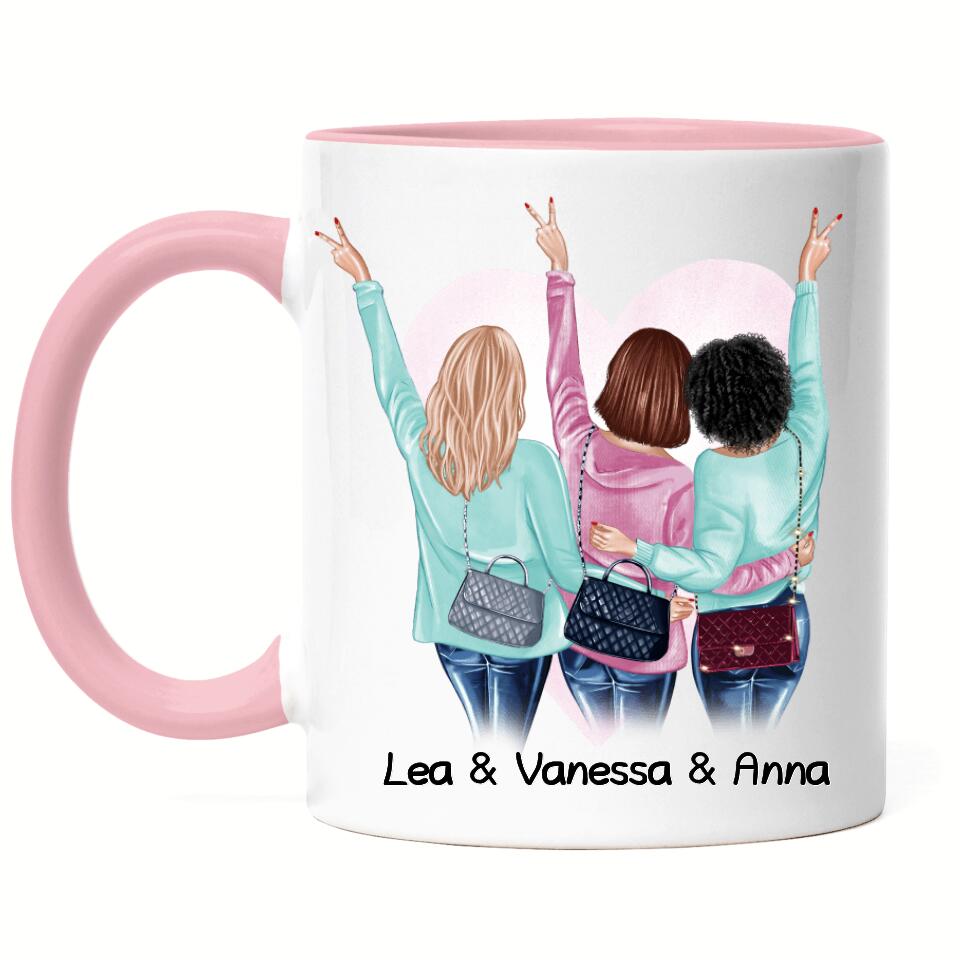 Freundinnen Tasse Drei Freundinnen - Personalisiert - F24