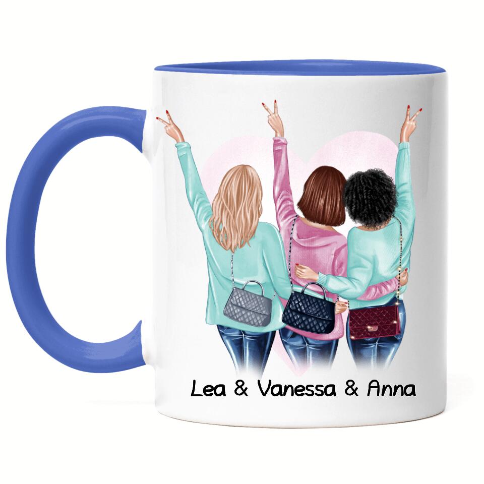 Freundinnen Tasse Drei Freundinnen - Personalisiert - F24