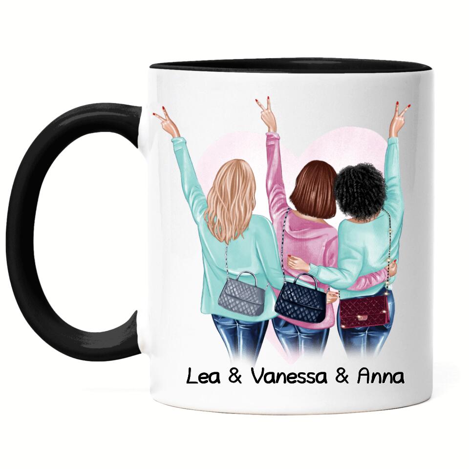 Freundinnen Tasse Drei Freundinnen - Personalisiert - F24