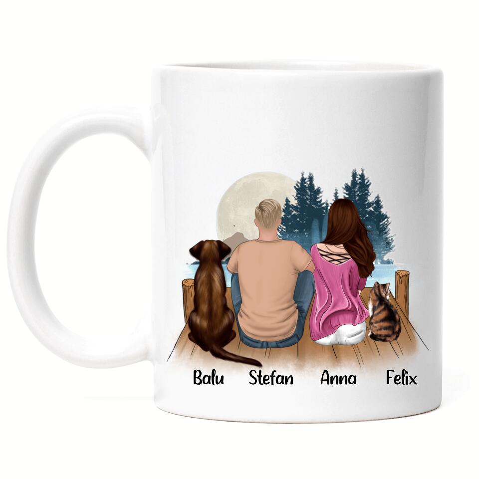 Pärchen Haustier Tasse Hund und / oder Katze - P01