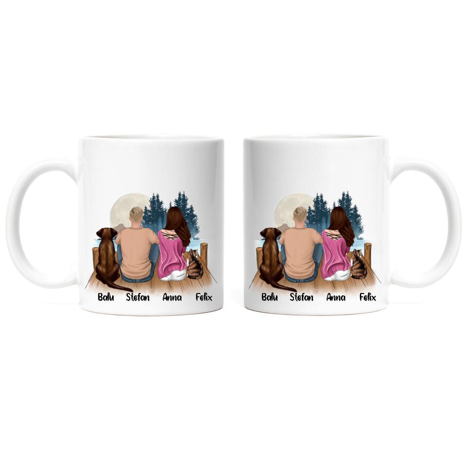 Pärchen Haustier Tasse Hund und / oder Katze - P01