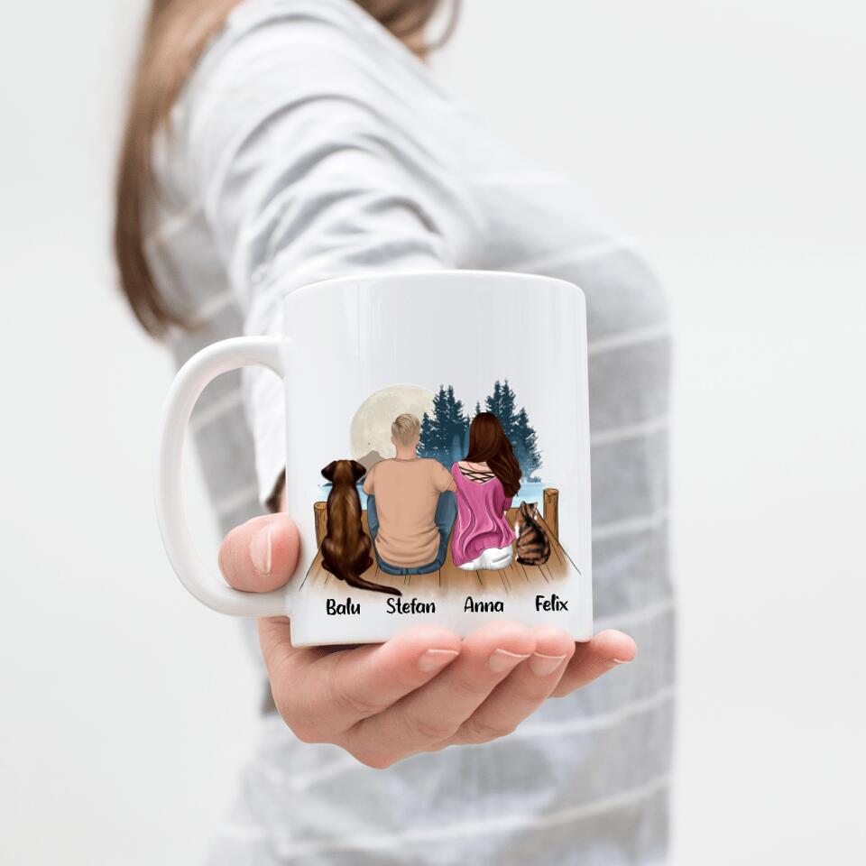 Pärchen Haustier Tasse Hund und / oder Katze - P01