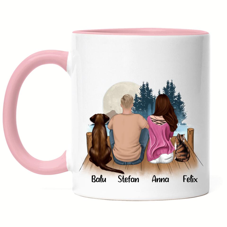 Pärchen Haustier Tasse Hund und / oder Katze - P01