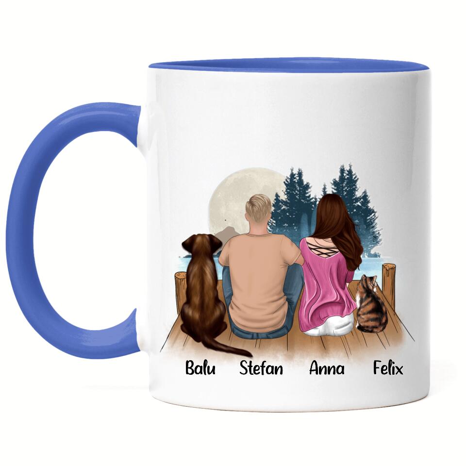 Pärchen Haustier Tasse Hund und / oder Katze - P01