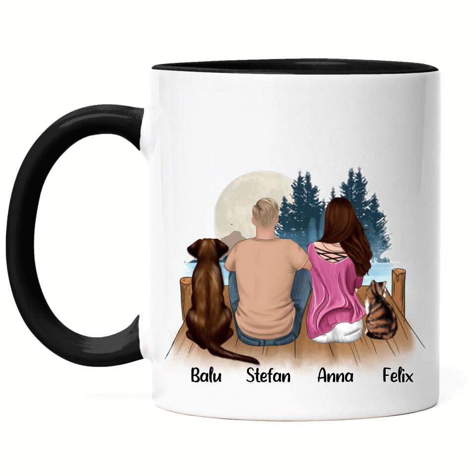 Pärchen Haustier Tasse Hund und / oder Katze - P01