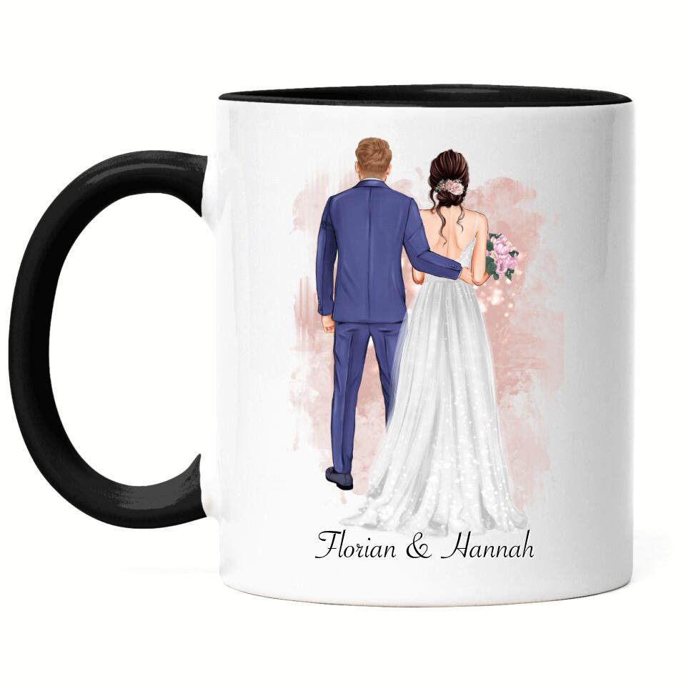 Braut & Bräutigam Tasse zur Hochzeit - H11