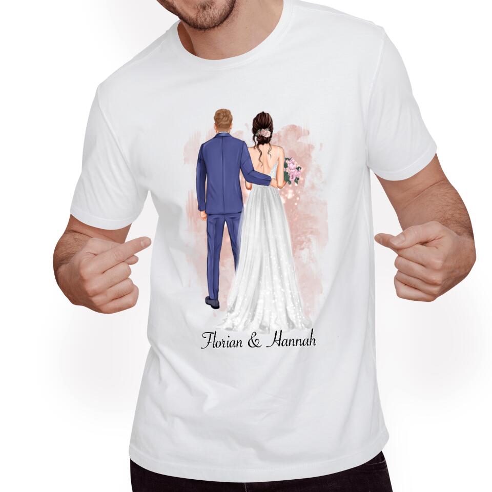 Braut & Bräutigam T-Shirt zur Hochzeit - H11