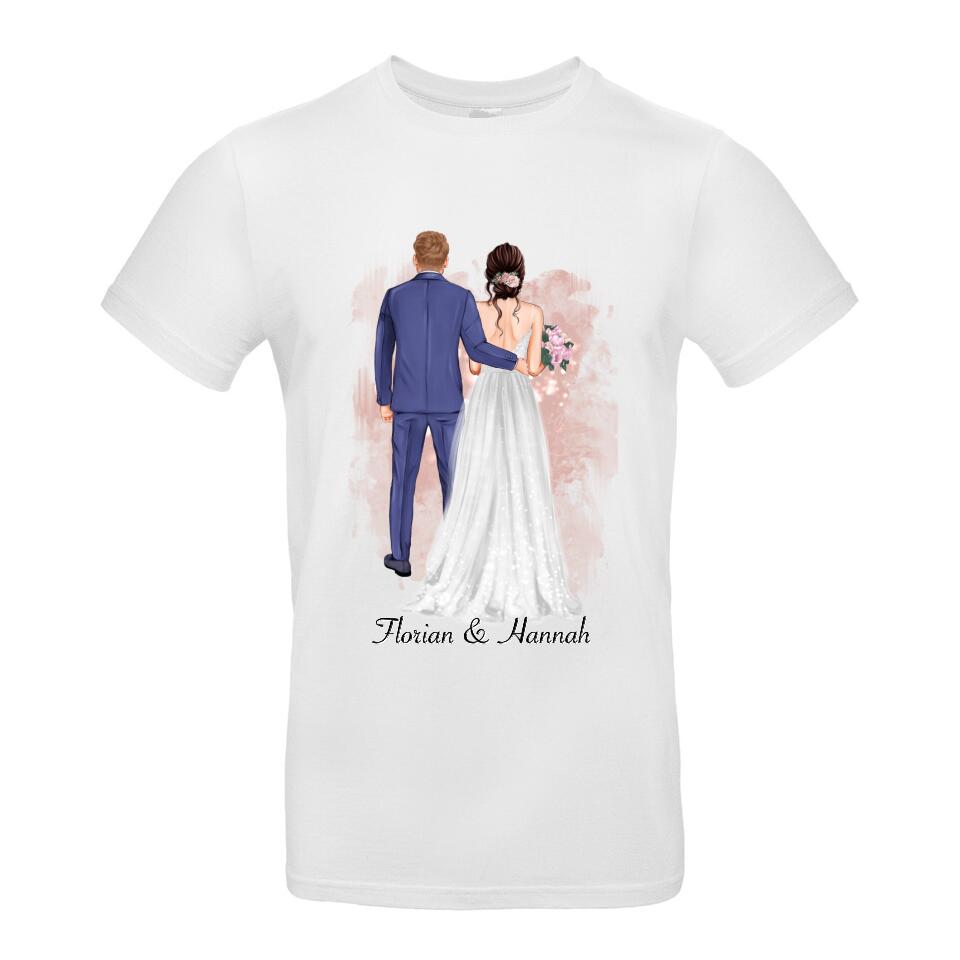 Braut & Bräutigam T-Shirt zur Hochzeit - H11