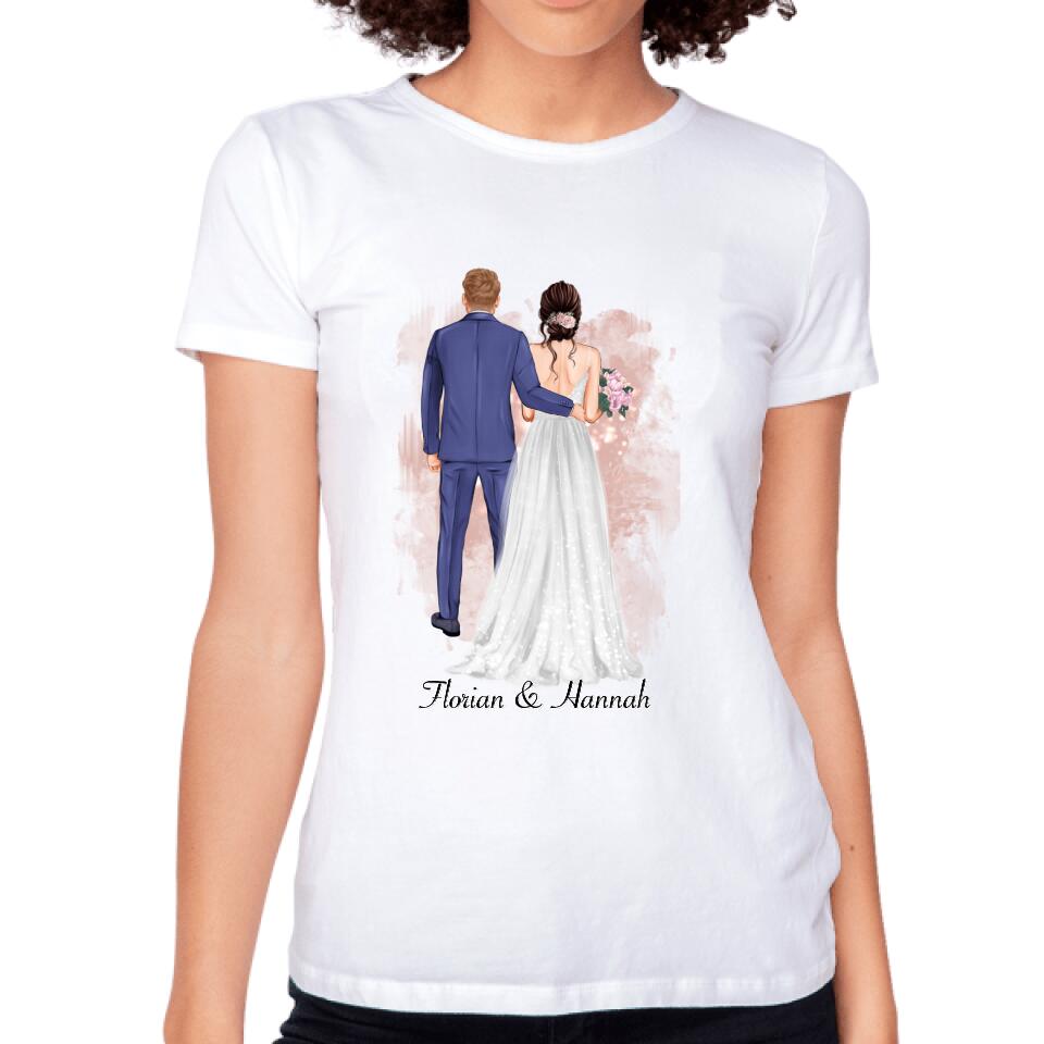 Braut & Bräutigam T-Shirt zur Hochzeit - H11