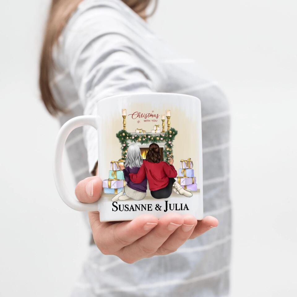 Weihnachtliche Tasse Mutter & Tochter - F11-2