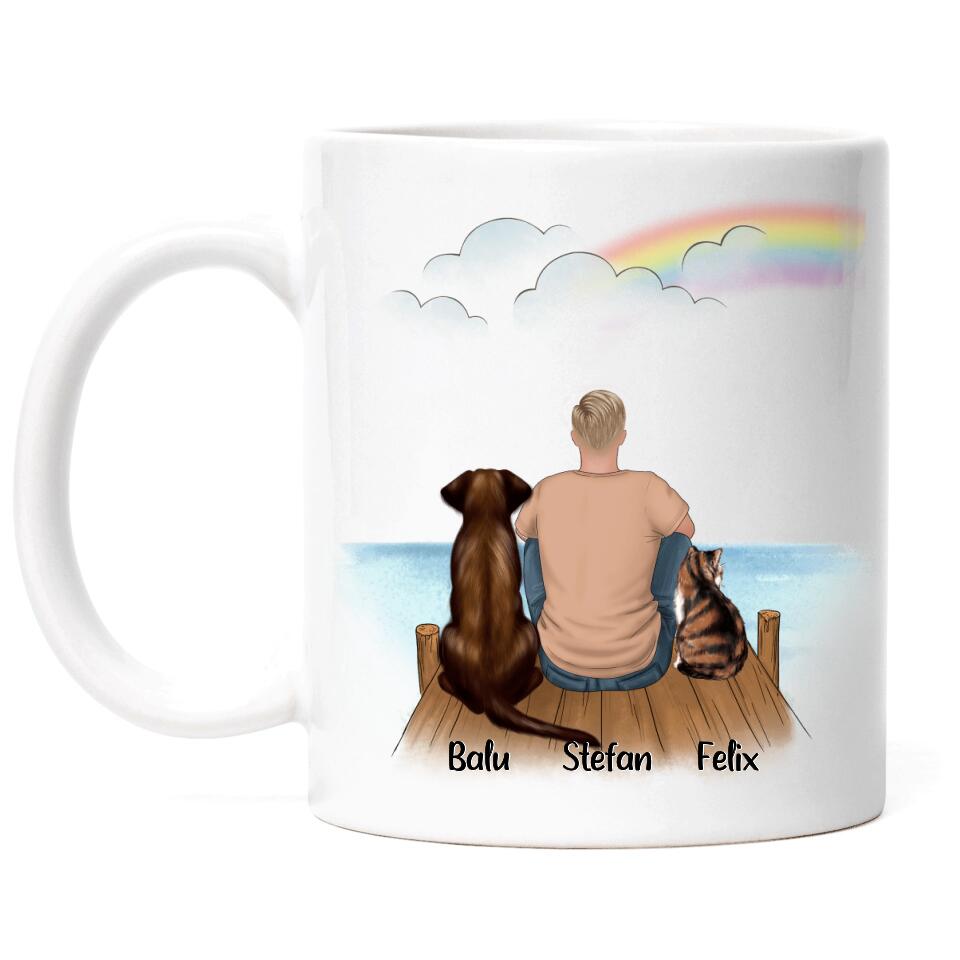 Haustier Tasse Hund und / oder Katze und Mann - P01