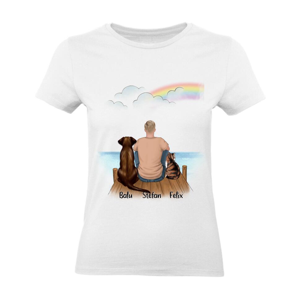 Haustier T-Shirt Hund und / oder Katze und Mann - P01