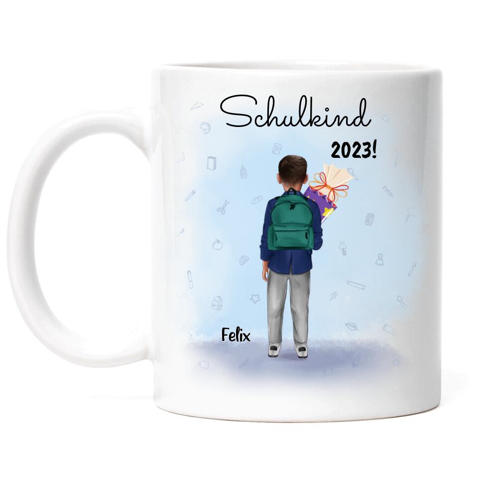 Schulkind Tasse Jungs - Personalisiert - E44