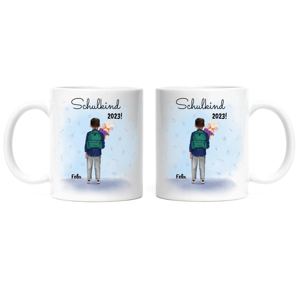 Schulkind Tasse Jungs - Personalisiert - E44