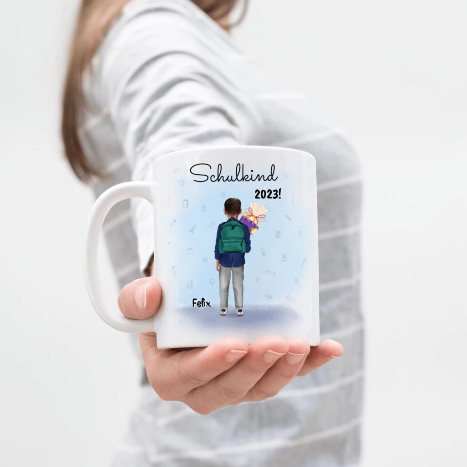 Schulkind Tasse Jungs - Personalisiert - E44