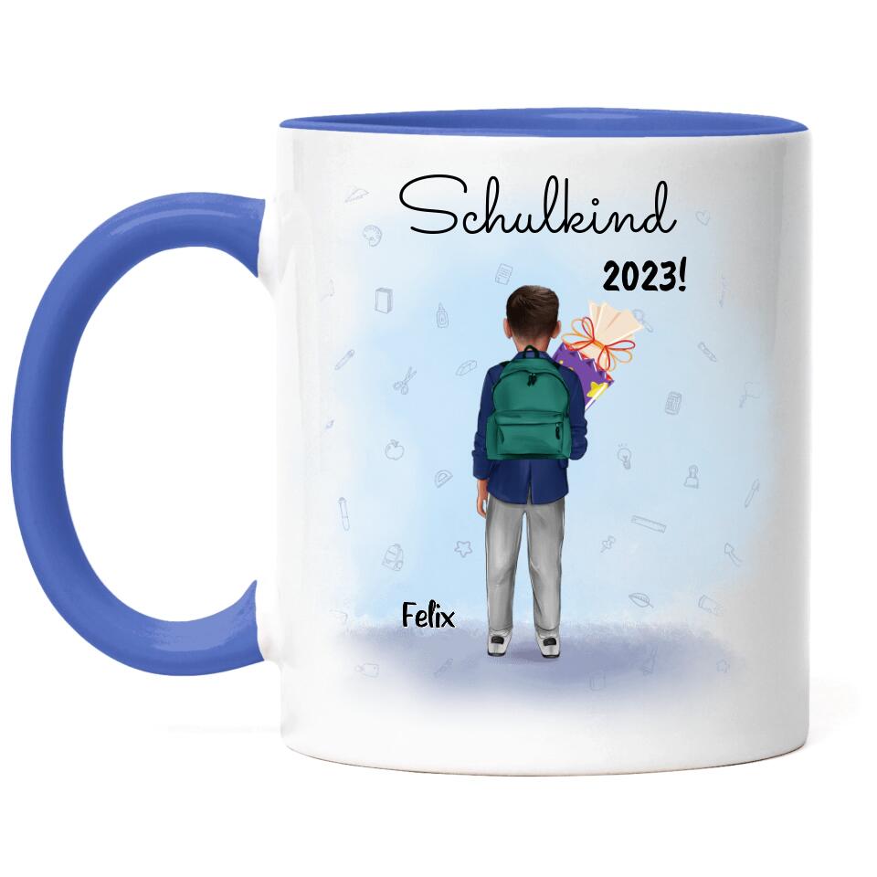 Schulkind Tasse Jungs - Personalisiert - E44