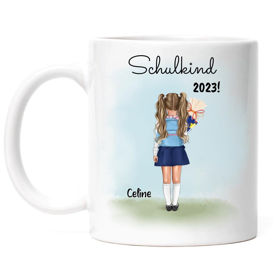 Schulkind Tasse Mädchen - Personalisiert - E44