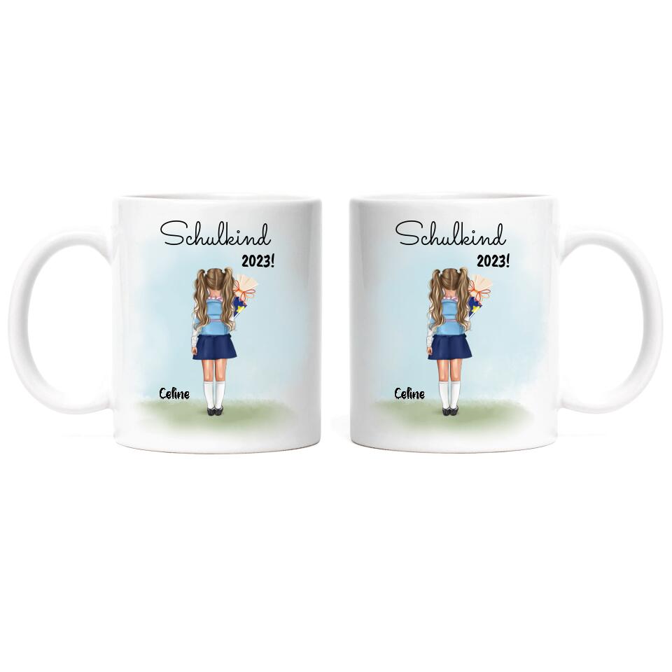 Schulkind Tasse Mädchen - Personalisiert - E44