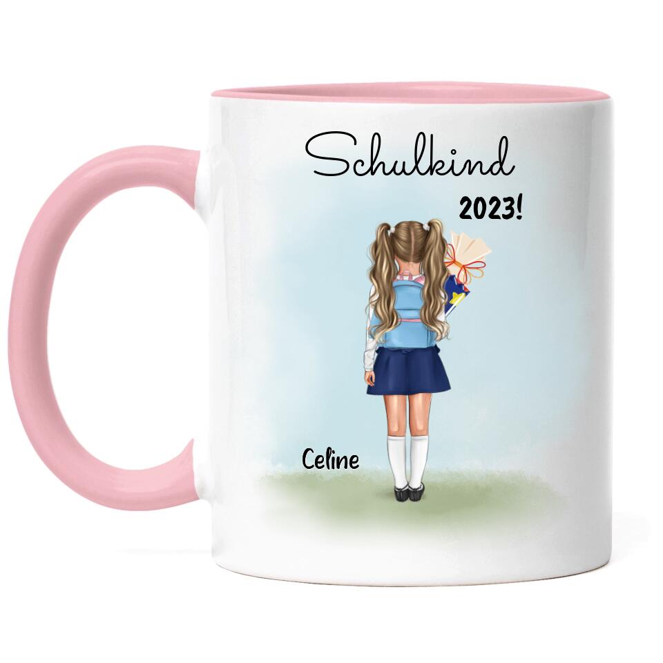 Schulkind Tasse Mädchen - Personalisiert - E44