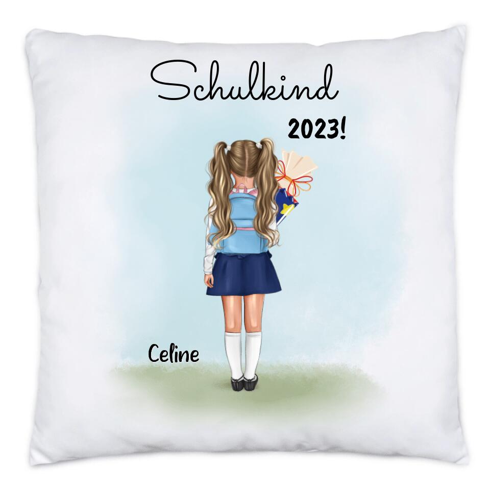 Schulkind Kissen Mädchen - Personalisiert - E44