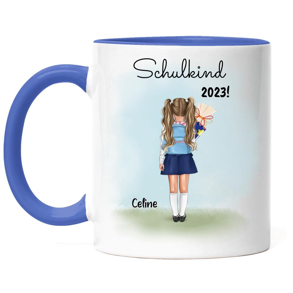 Schulkind Tasse Mädchen - Personalisiert - E44