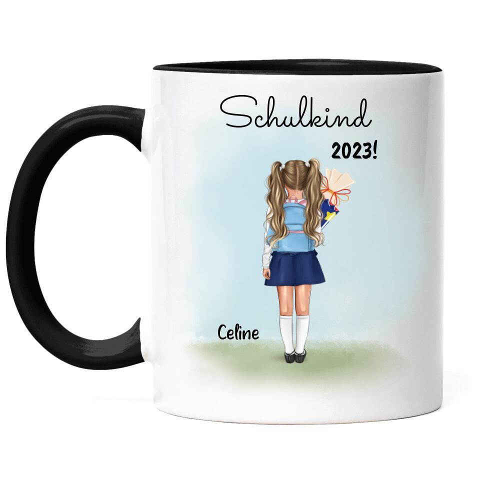 Schulkind Tasse Mädchen - Personalisiert - E44