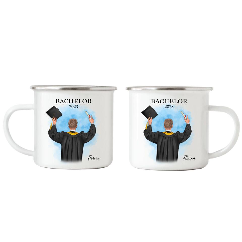 Abschluss Emaille Tasse - Personalisiert - A22