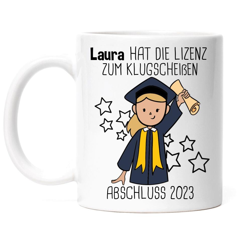 Abschluss Tasse Lizenz zum Klugscheißen Damen - A12