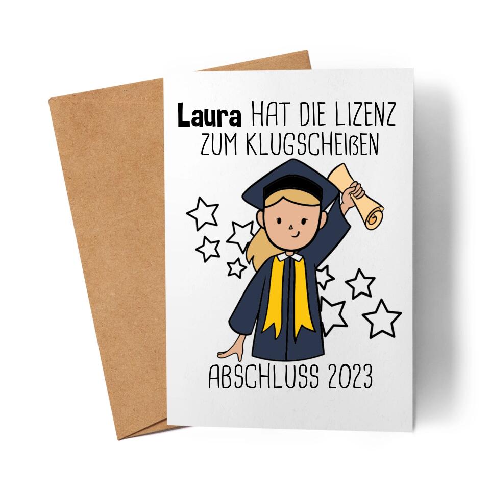 Abschluss Karte Lizenz zum Klugscheißen Damen - A12