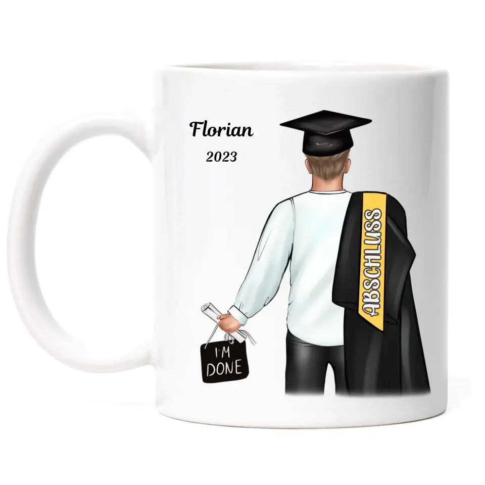 Abschluss Tasse Bachelor Master Abitur Mann - K-141