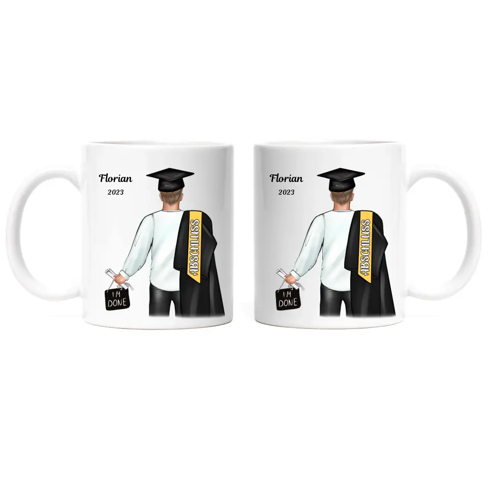 Abschluss Tasse Bachelor Master Abitur Mann - K-141