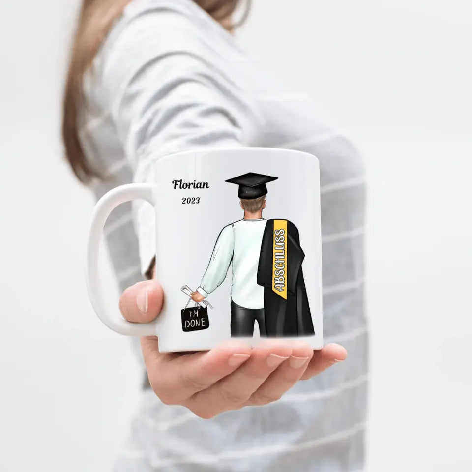 Abschluss Tasse Bachelor Master Abitur Mann - K-141