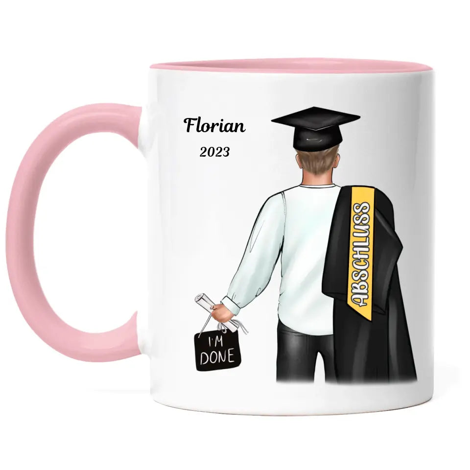 Abschluss Tasse Bachelor Master Abitur Mann - K-141