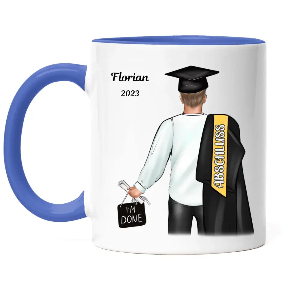 Abschluss Tasse Bachelor Master Abitur Mann - K-141