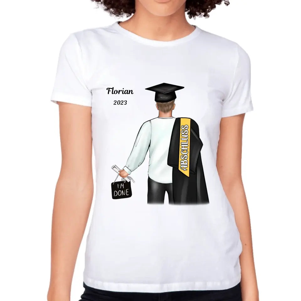 Abschluss T-Shirt Bachelor Master Abitur Mann - K-141