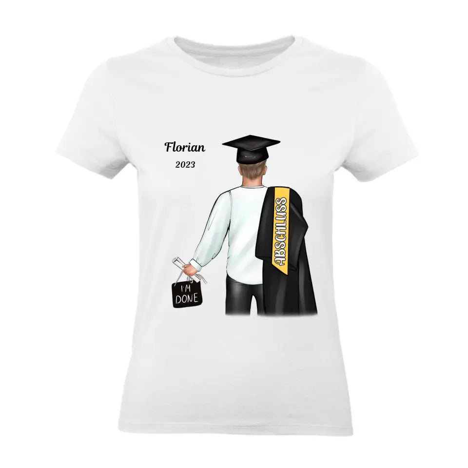 Abschluss T-Shirt Bachelor Master Abitur Mann - K-141