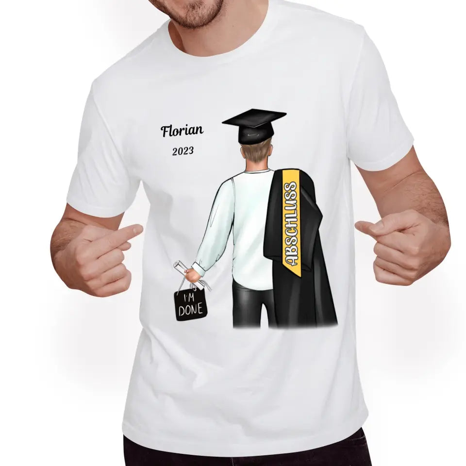 Abschluss T-Shirt Bachelor Master Abitur Mann - K-141