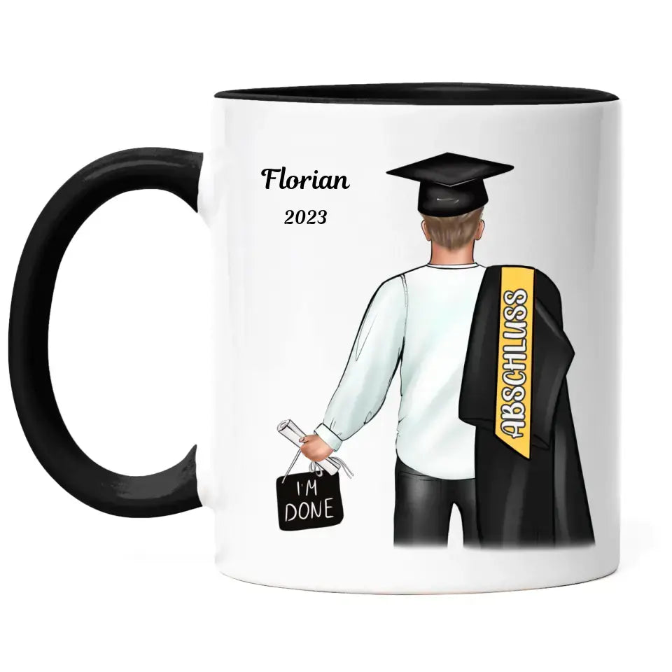 Abschluss Tasse Bachelor Master Abitur Mann - K-141