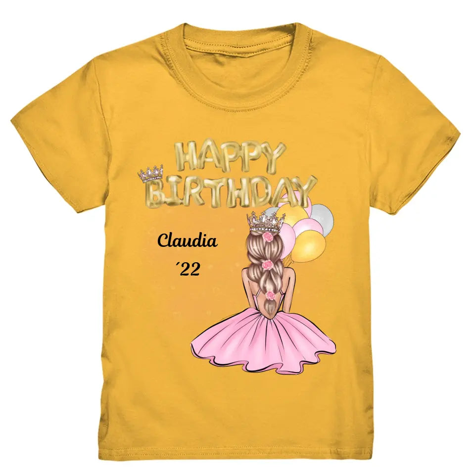 Geburtstag T-Shirt Mädchen Happy Birthday - K-150