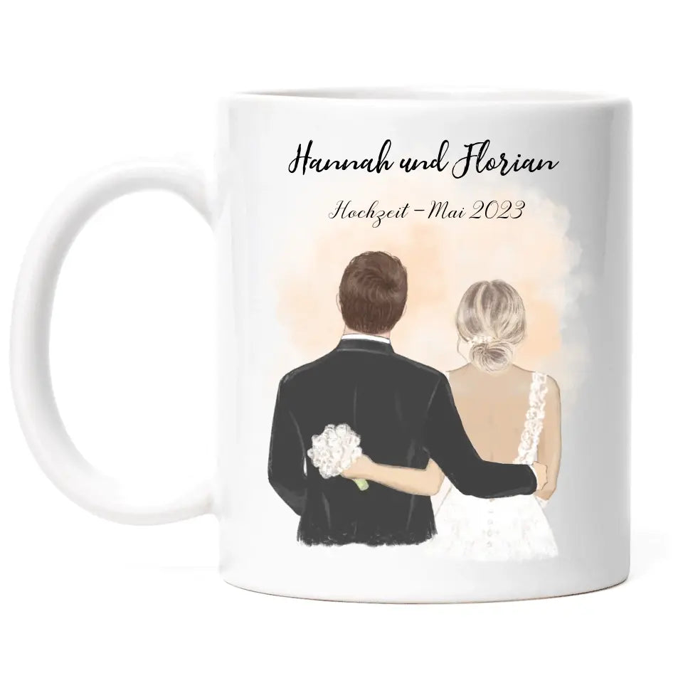 Braut & Bräutigam Tasse Hochzeit Brautpaar - K-163